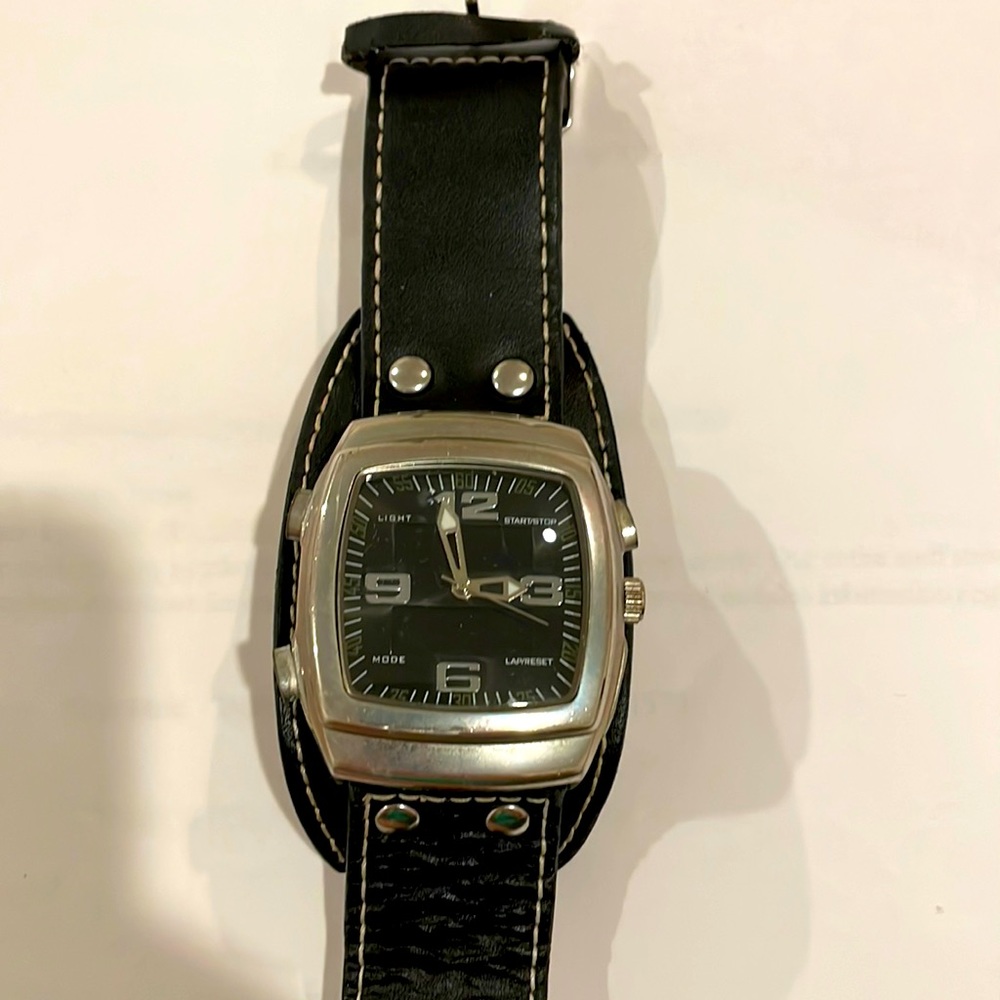 Men’s mossimo black leather wide-band